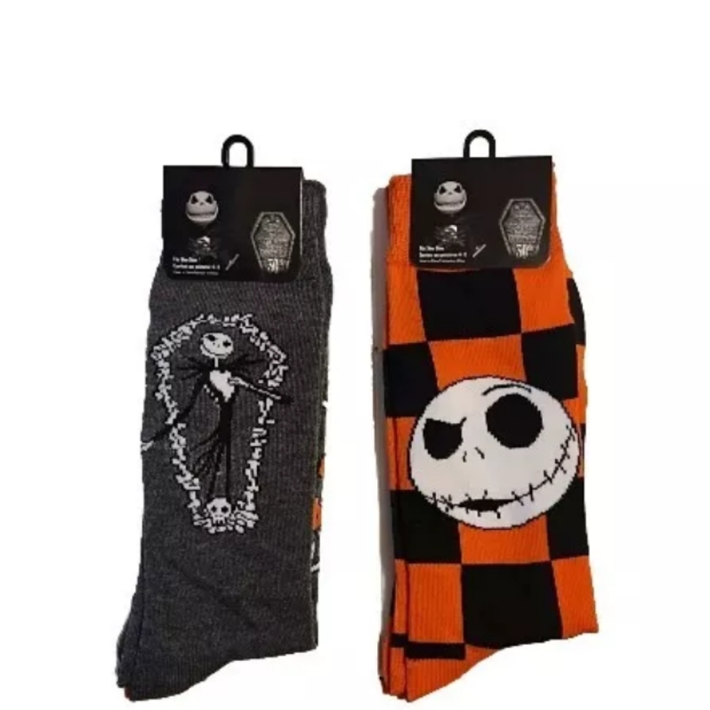 2 Pair Novelty Socks Nightmare Before Christmas Jack Mens Shoe Size 6-12 NWT